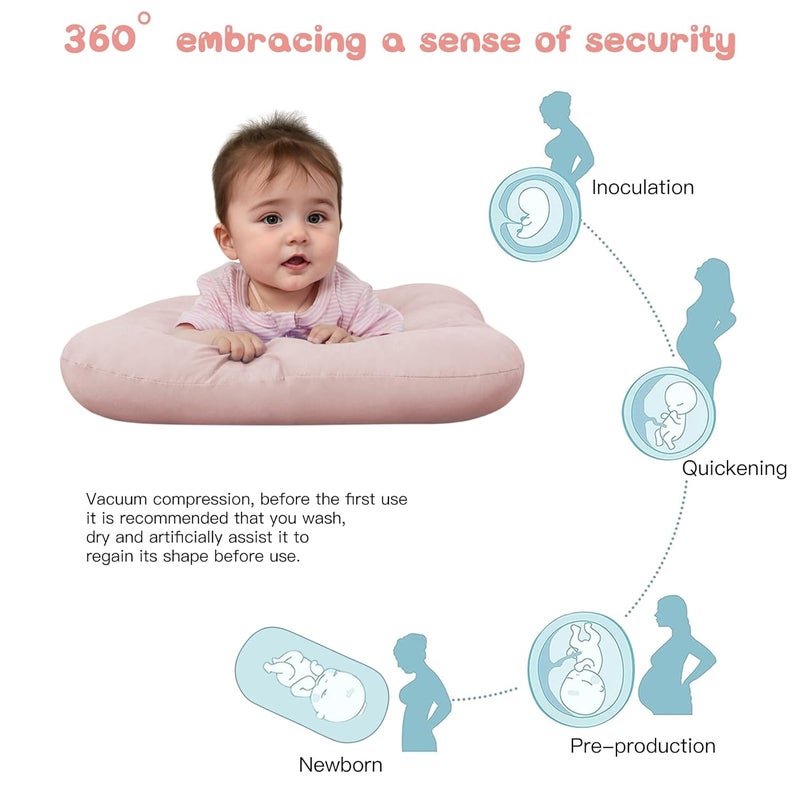 PGONEEE Baby Lounger for Newborn, Bionic Design Baby Lounger, Soft Organic Cotton Breathable Lounger for Infants 0-18 Months (Yellow) - Image 5